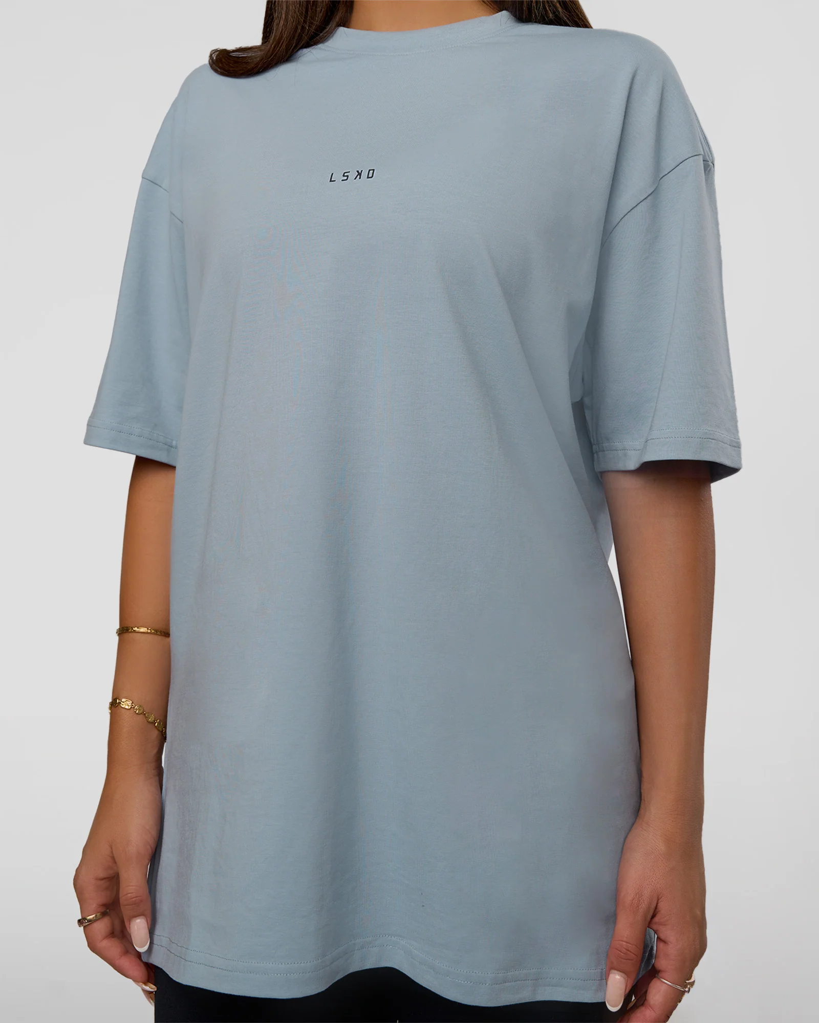 Abstract Haze FLXCotton Tee - Dusty Blue-Black - Image 10