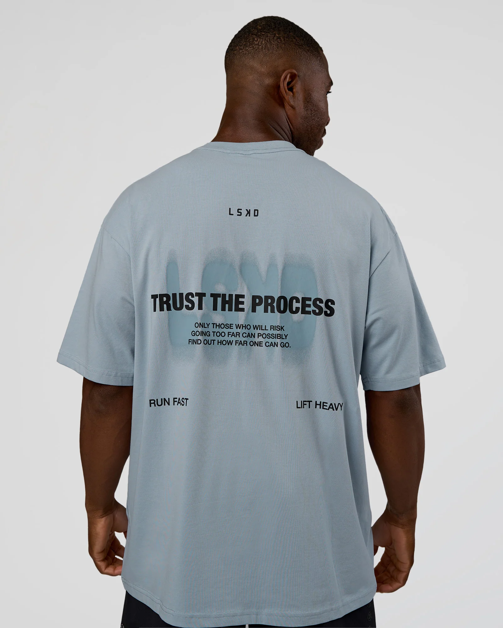 Abstract Haze FLXCotton Tee - Dusty Blue-Black - Image 3