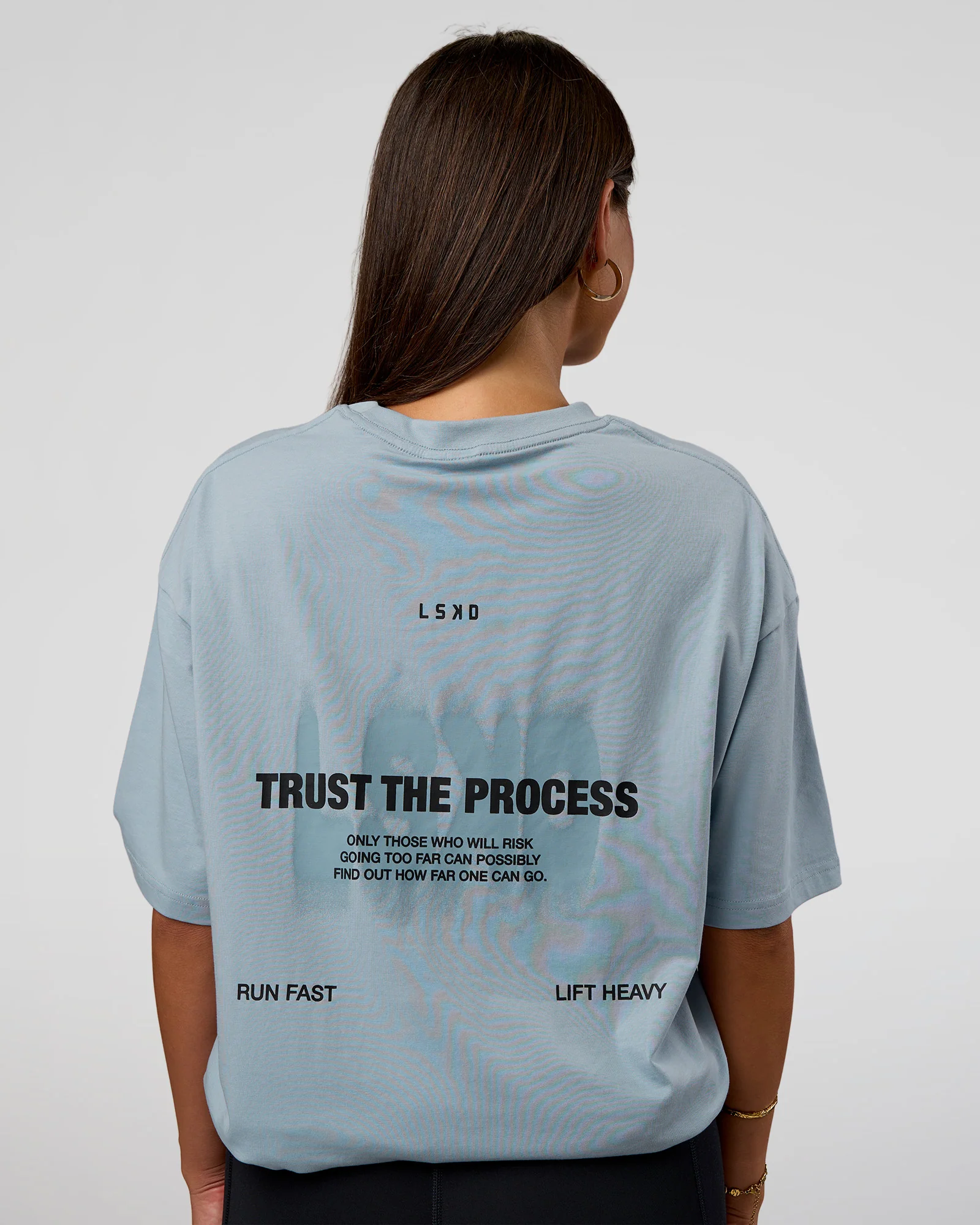Abstract Haze FLXCotton Tee - Dusty Blue-Black - Image 5
