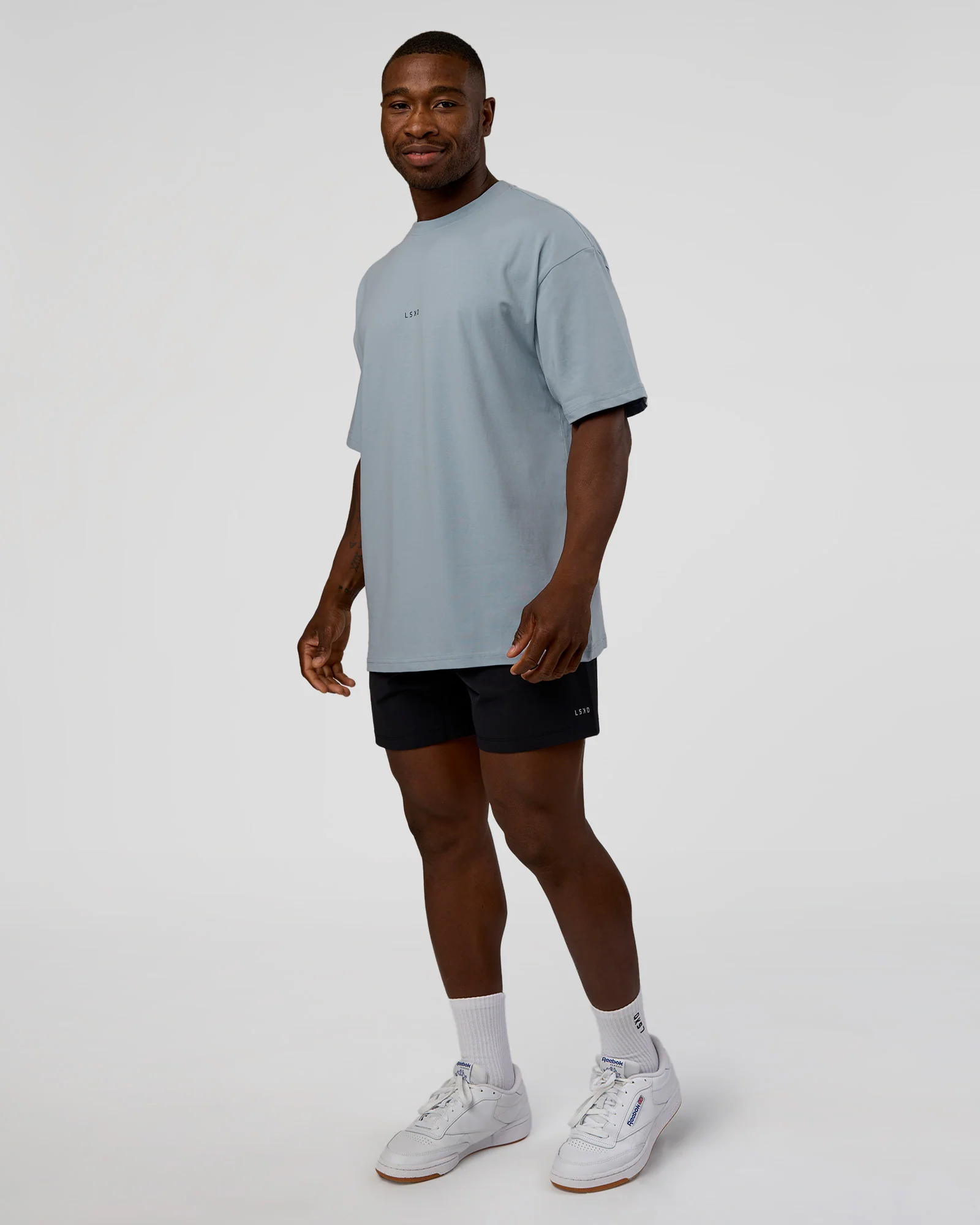Abstract Haze FLXCotton Tee - Dusty Blue-Black - Image 9