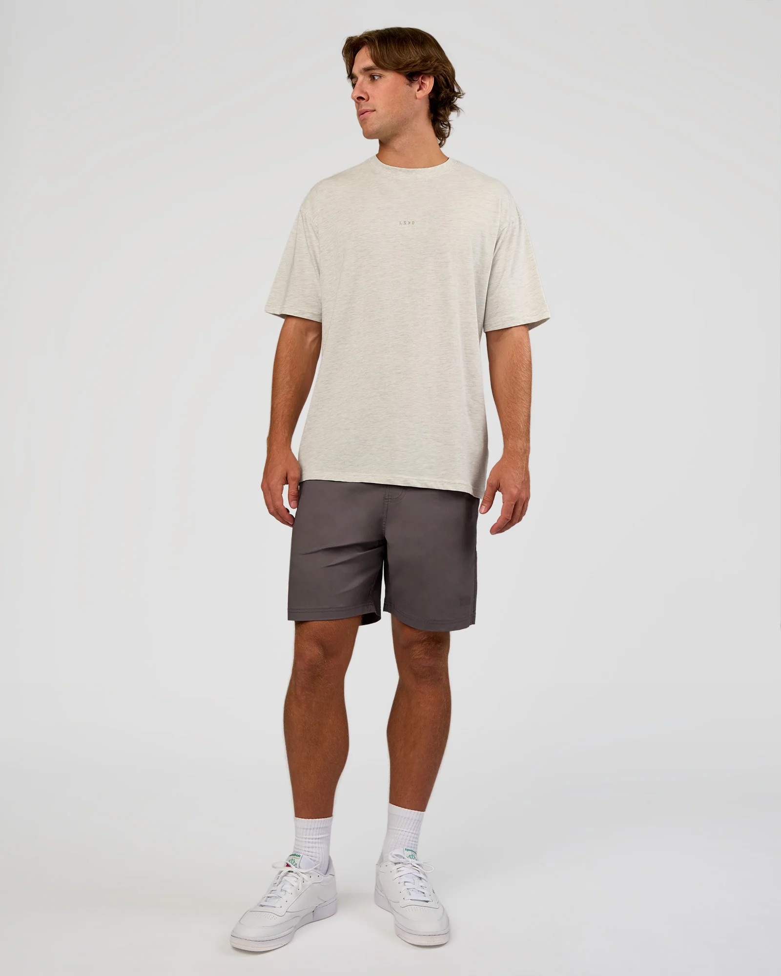 Base FLXCotton Tee Oversized - Silver Marl - Image 5