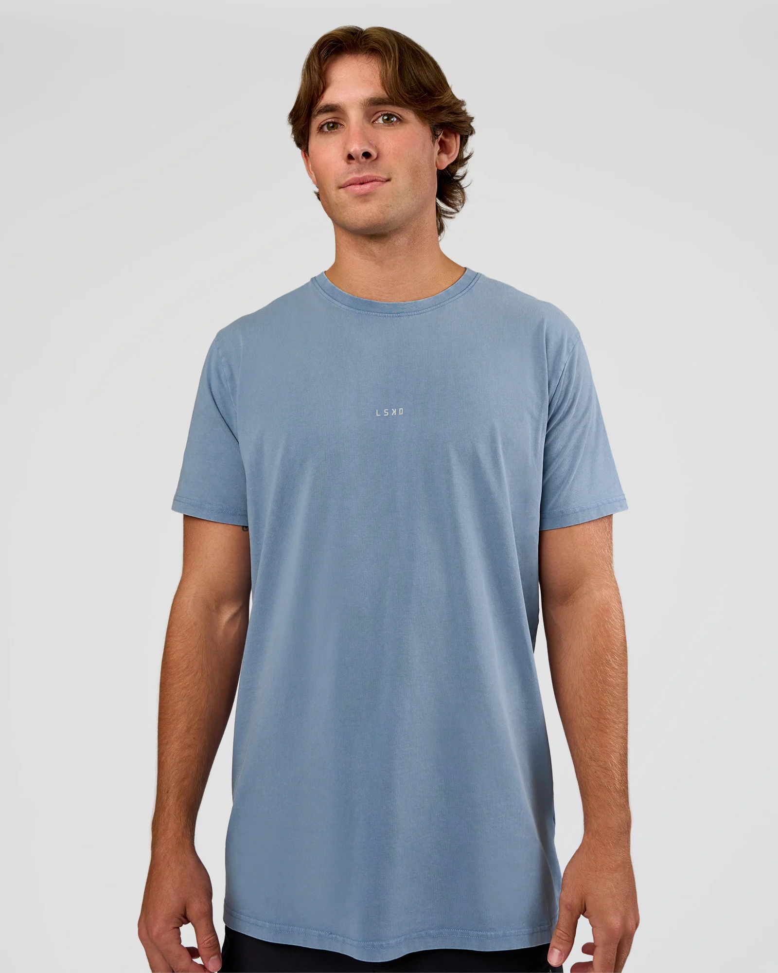 Base FLXCotton Tee  Regular Fit +2cm - Elemental Blue Washed