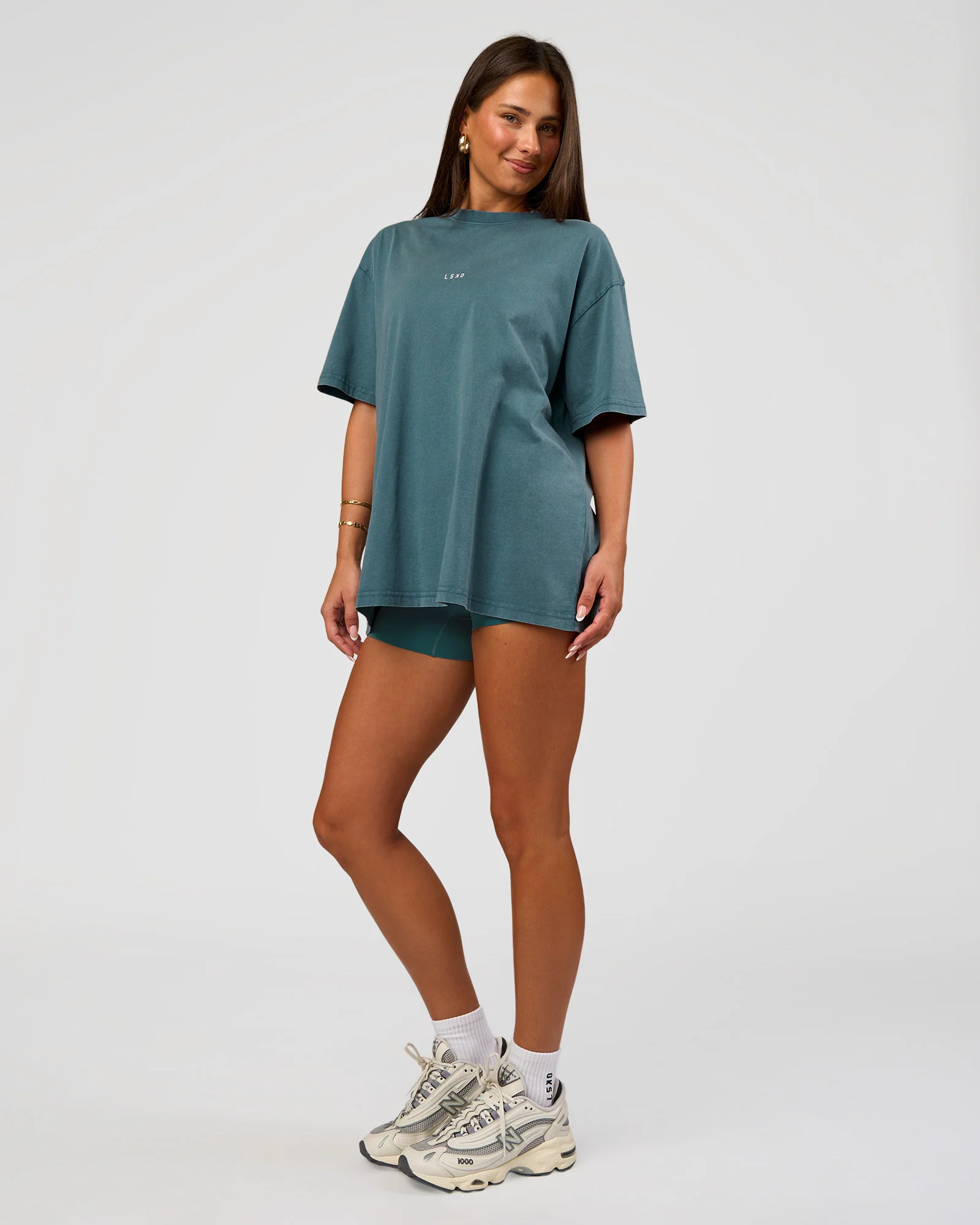 Built On Values Oversized Washed Tee - Transformative Teal Washed-White - Image 6