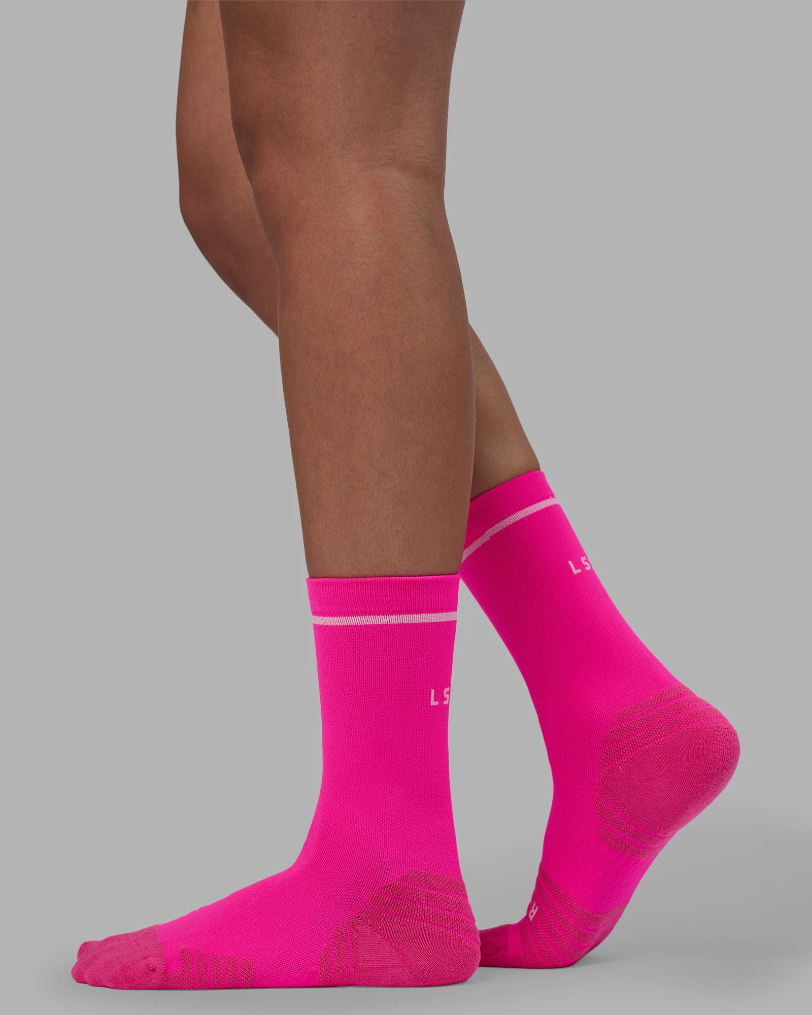 Fast Performance Crew Socks 2.0 - Neon Pink-White