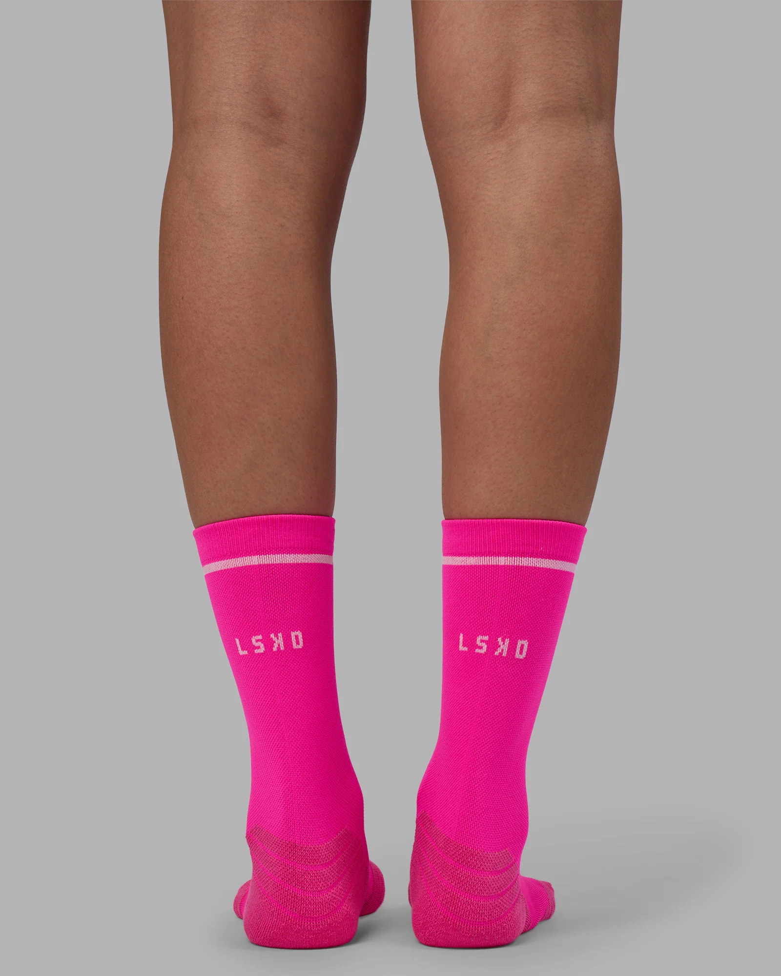 Fast Performance Crew Socks 2.0 - Neon Pink-White - Image 3