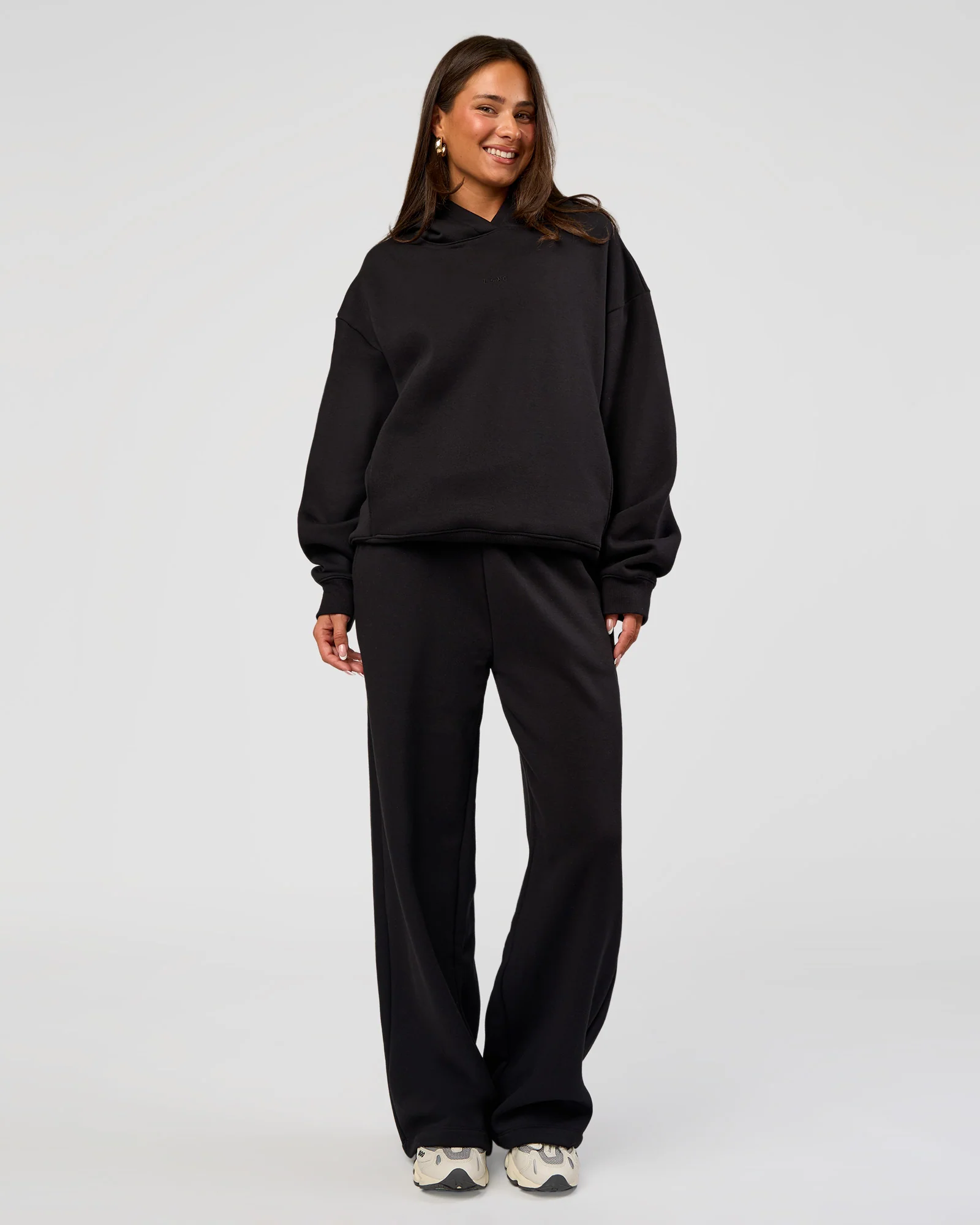 Go-To Wide Leg Track Pant - Black - Image 9