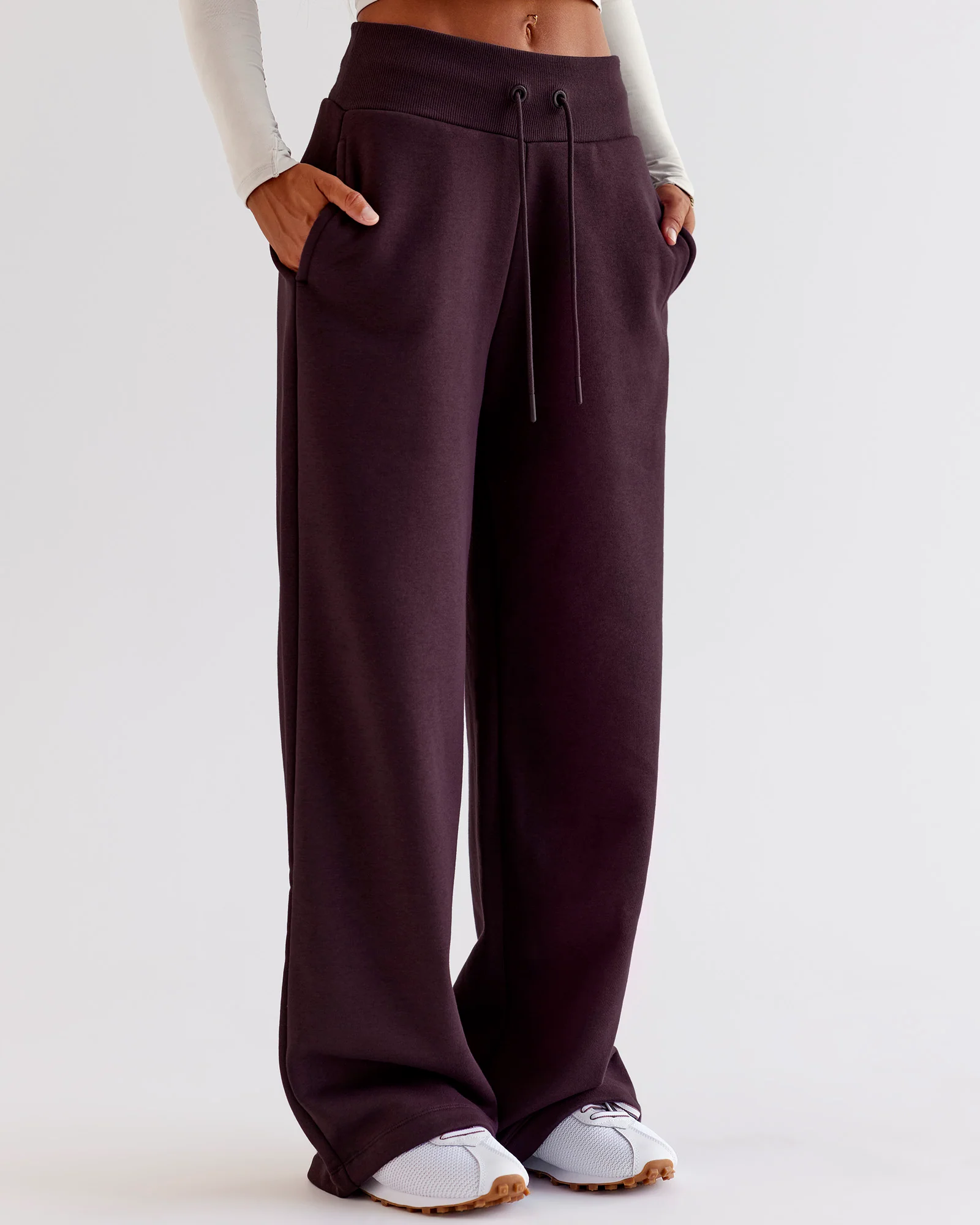 Go-To Wide Leg Track Pant - Midnight Plum