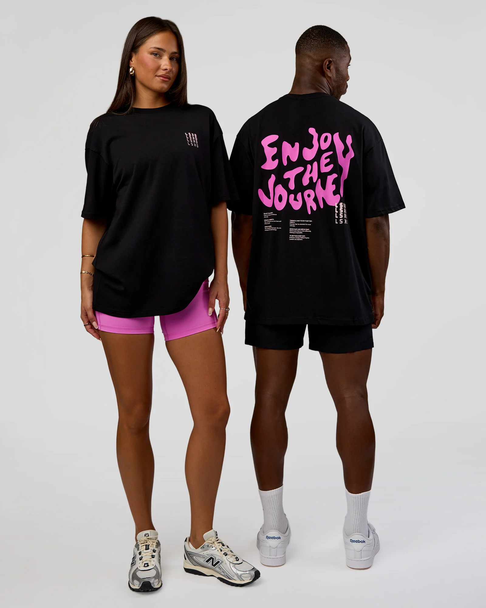 Inferno Journey FLXCotton Oversized Tee - Black-Ultra Fuchsia