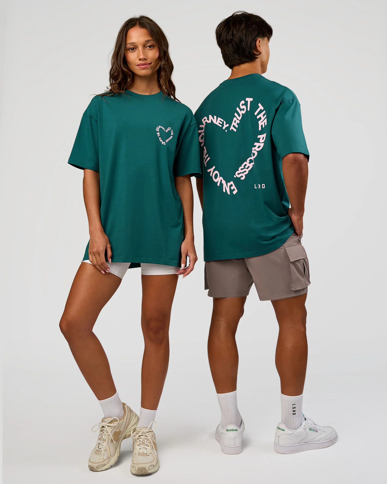 Love The Process FLXCotton Oversize Tee - Transformative Teal-Marshmallow