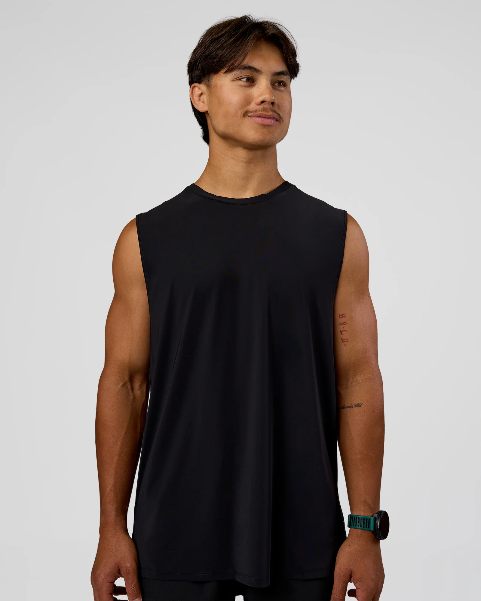 Cadence MicroMotion Muscle Tank - Black-Blue Aura - Image 2
