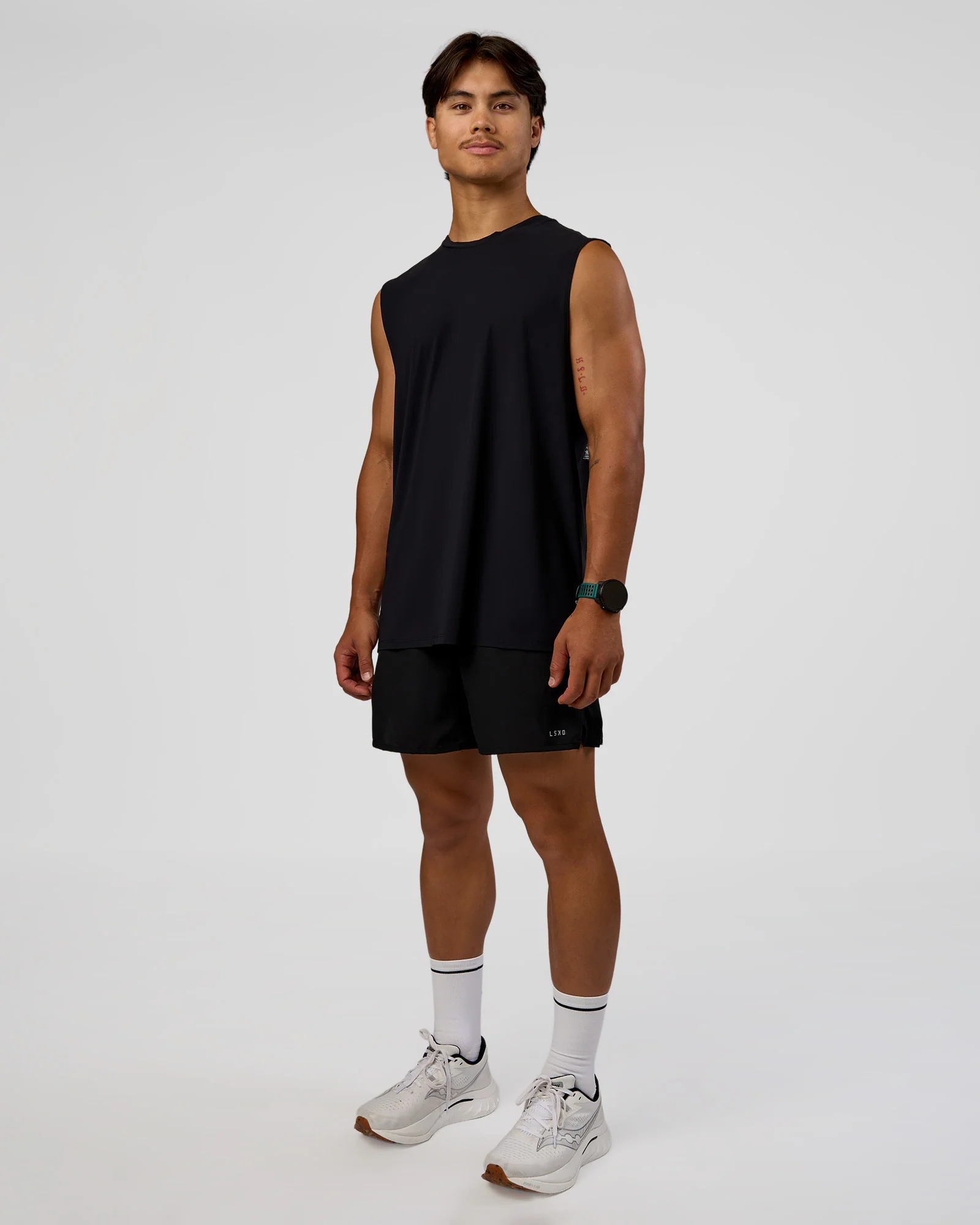 Cadence MicroMotion Muscle Tank - Black-Blue Aura - Image 3
