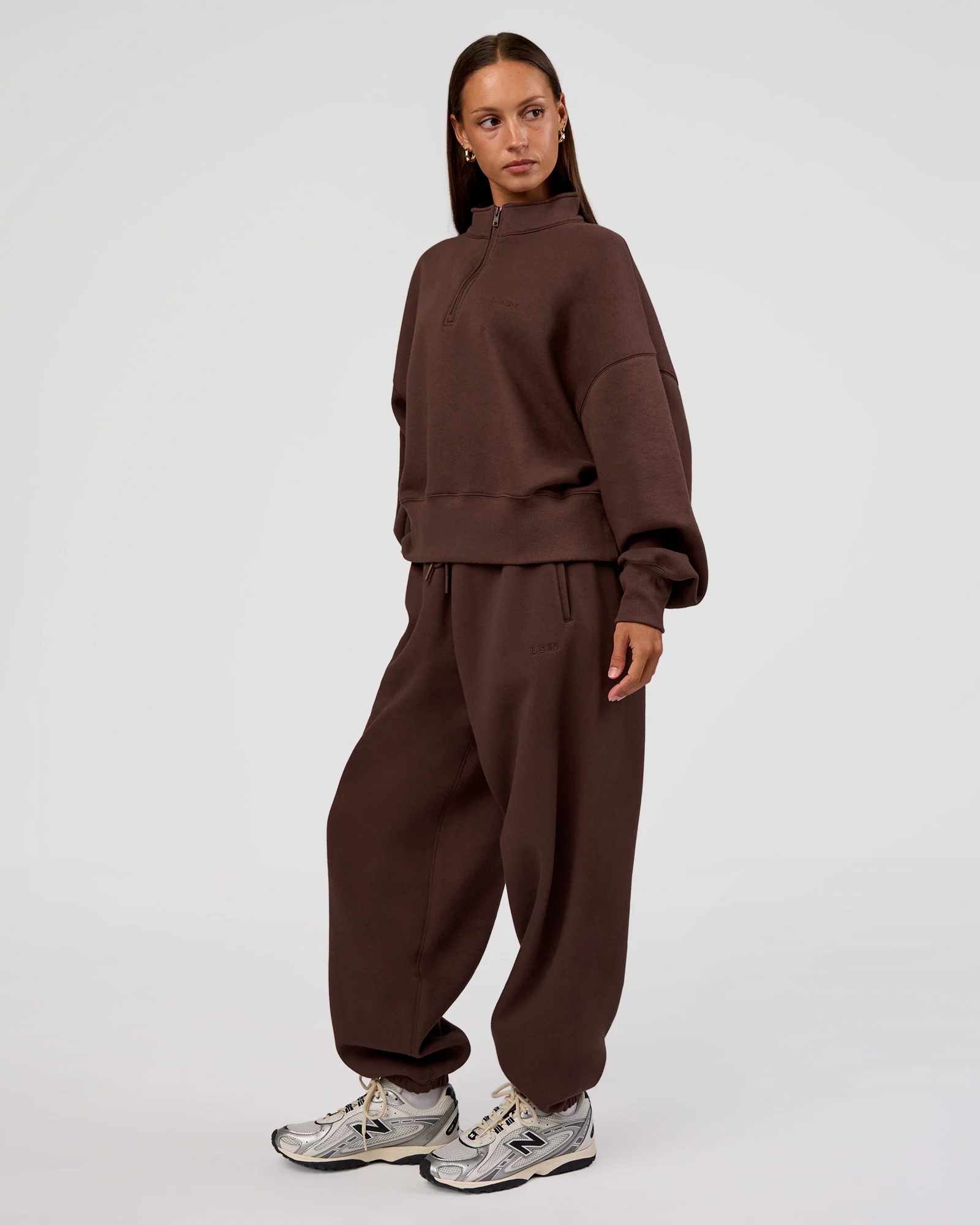 MVP 1/2 Zip Oversized Sweater - Hot Chocolate - Image 5