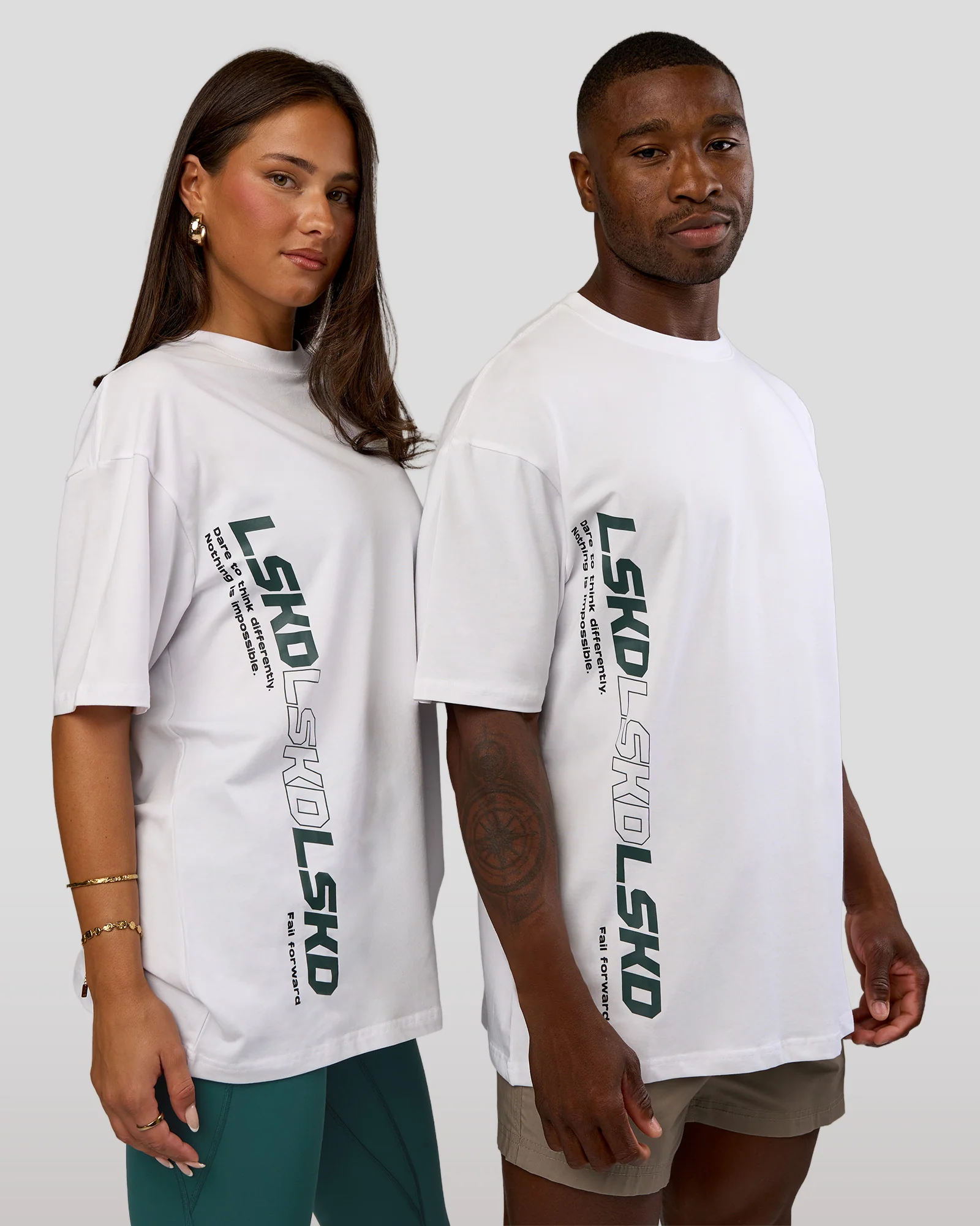 Nothing Is Impossible FLXCotton Oversized Tee - White-Vital Green