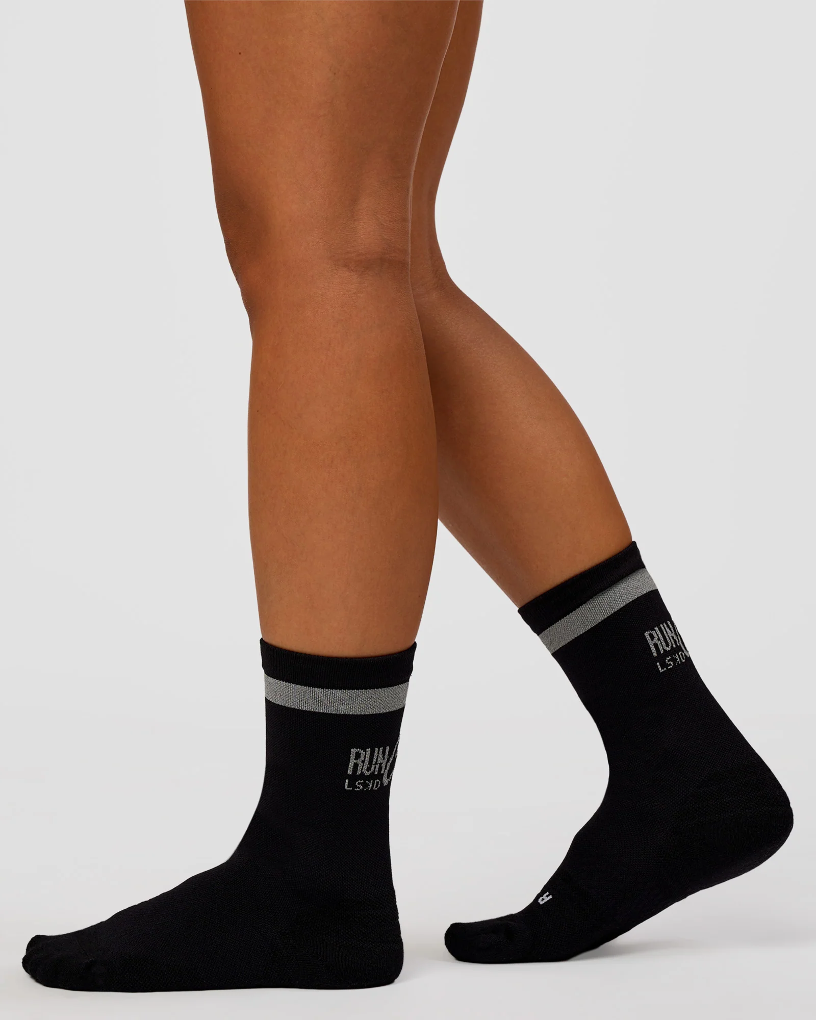 Run Club Fast Performance Socks 2.0 - Black-Reflective - Image 3