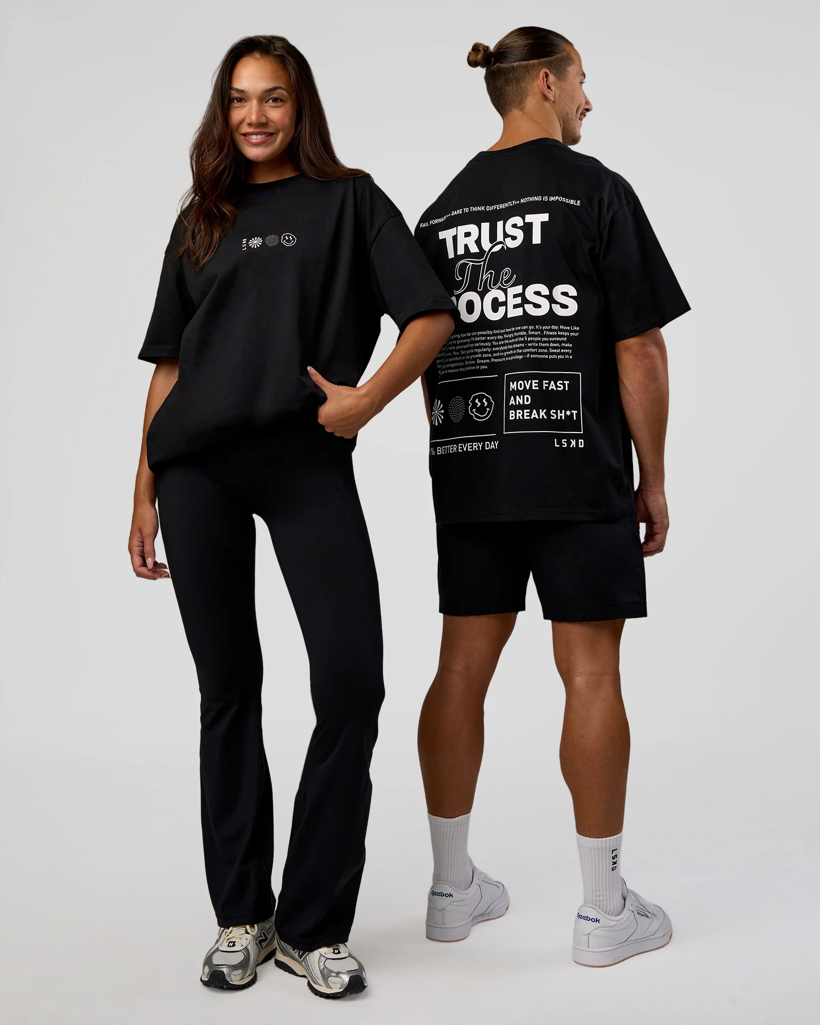 Trust The Process Heavyweight Unisex Oversized Tee - Black-White